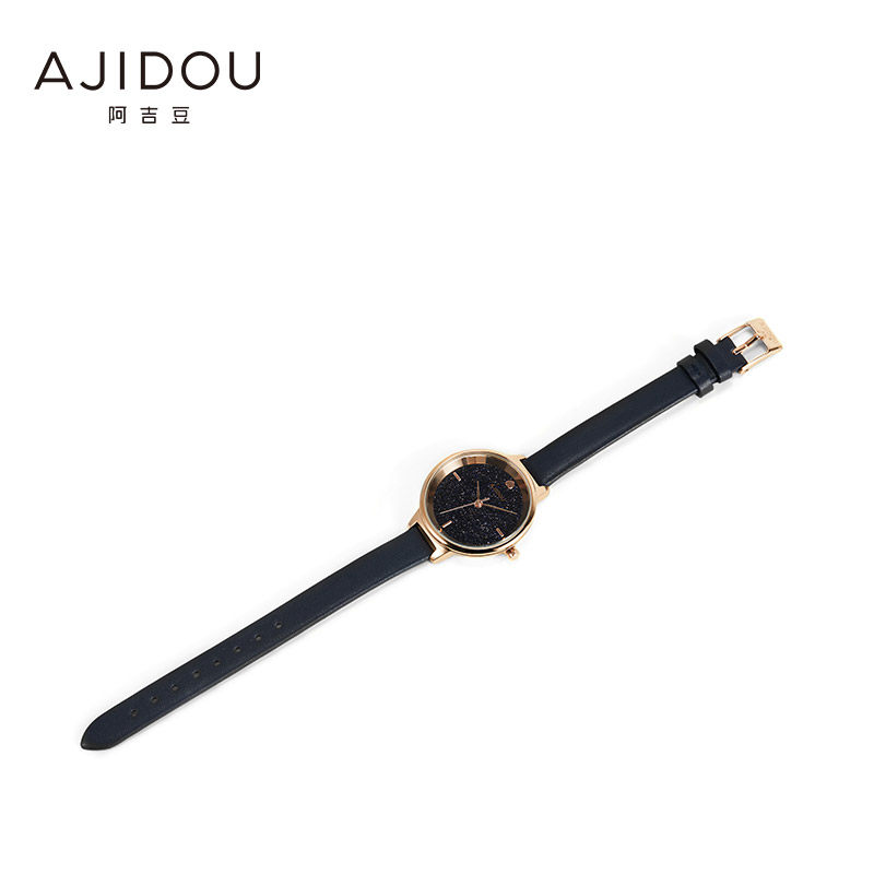 阿吉豆夏日星空时尚牛皮革繁星手表 AJIDOU国产腕表