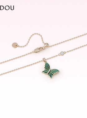 阿吉豆吊坠翩翩蝴蝶项链锁骨链女