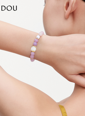 阿吉豆手链女时尚方解石水晶手串