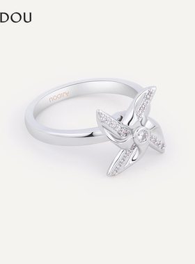 阿吉豆时尚风车戒指轻奢指环尾戒