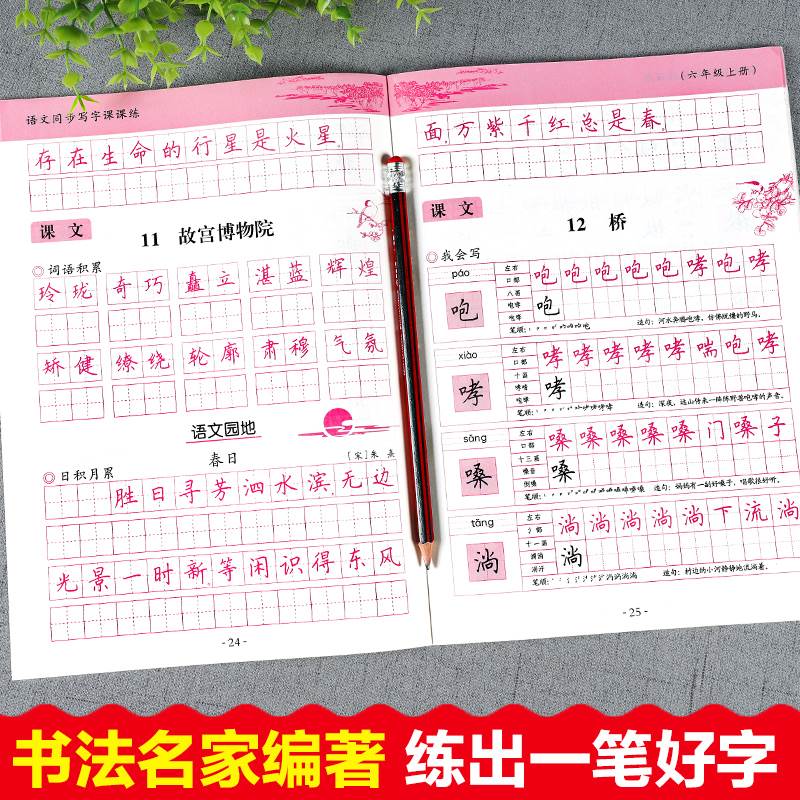 六年级上册字帖练字帖人教版小学六年级上写字课课练语文课本教材配套同步训练字帖描红本田英章书小学生正楷练字专项练习册天天练-图2