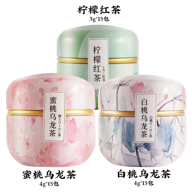 蜜桃白桃乌龙茶柠檬片红茶花茶组合茶包水果冷泡茶叶泡水喝的东西 - 图0