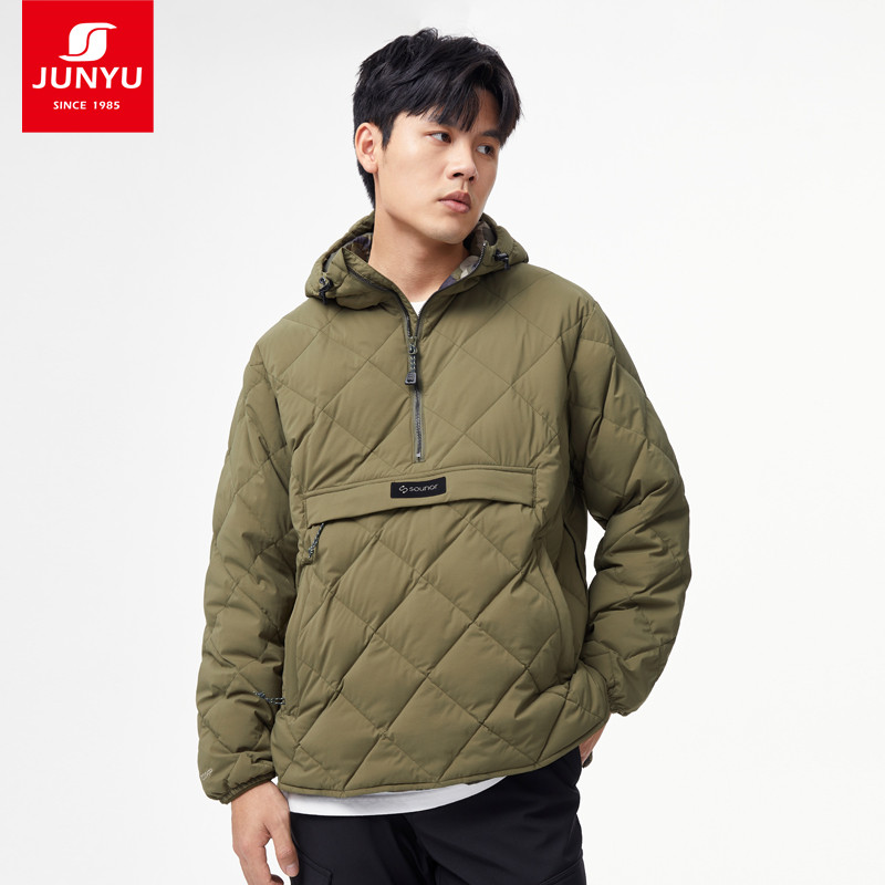 【特惠】君羽户外白鹅绒羽绒服男女短款连帽秋冬季外套SA66005 - 图0