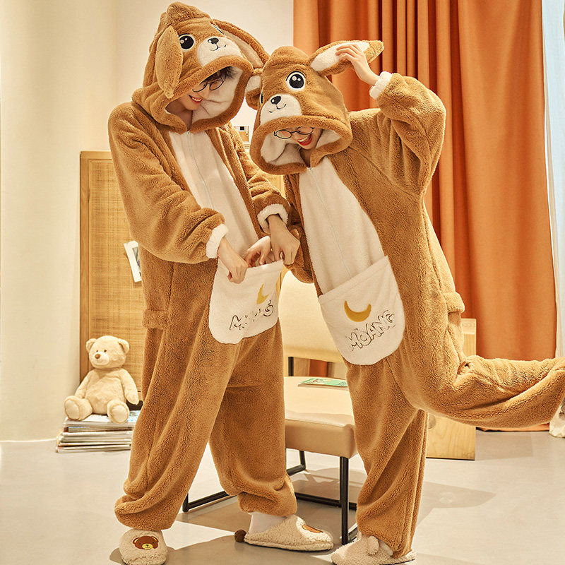 情侣女春秋冬季珊瑚绒加绒男士睡衣 仙罗兰服饰睡衣/家居服套装