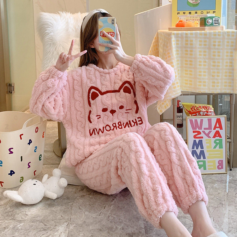 秋冬款睡衣女法兰绒加厚加绒冬季珊瑚绒可爱保暖女士家居服可外穿,淘宝优惠券,粉丝福利购,淘宝优惠卷