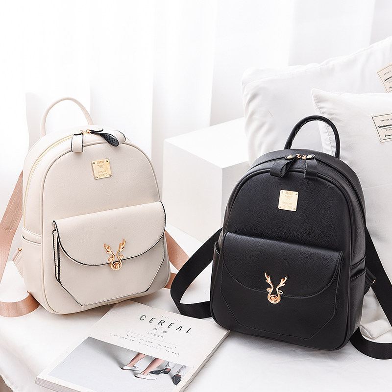 2020新款韩版潮女士简约旅行双肩包 火红玫瑰双肩背包