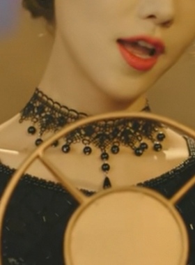 黑色白色珍珠蕾丝项链遮脖复古气质锁骨链颈链带脖子手链臂链饰品