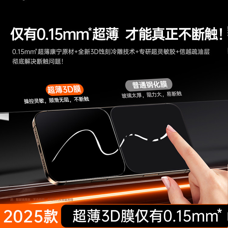 [至薄015m]适用苹果17Promax钢化膜新款iPhone17pro全屏覆盖手机膜Air超清防摔防窥无指纹17超薄丝滑保护膜,淘宝优惠券,粉丝福利购,淘宝优惠卷