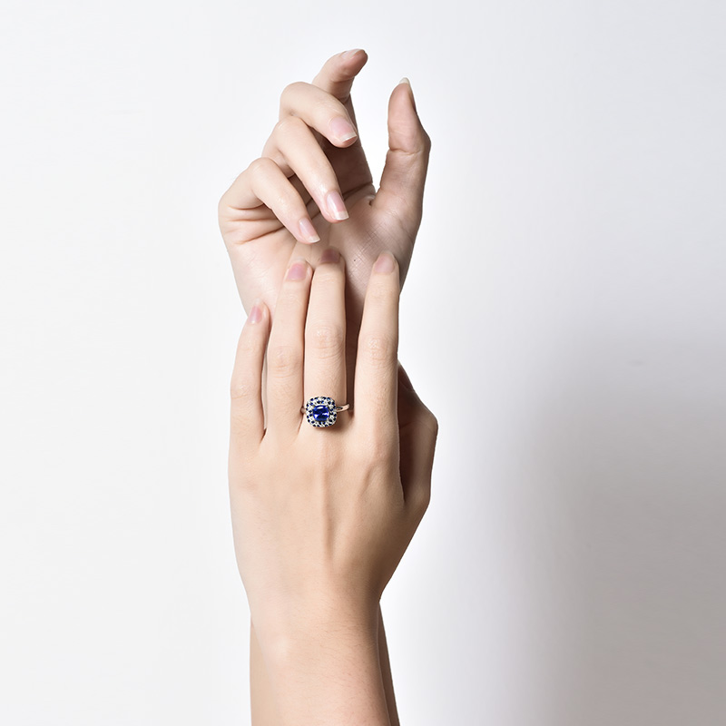 Haifanji jewelry white gold natural tanzanite ring