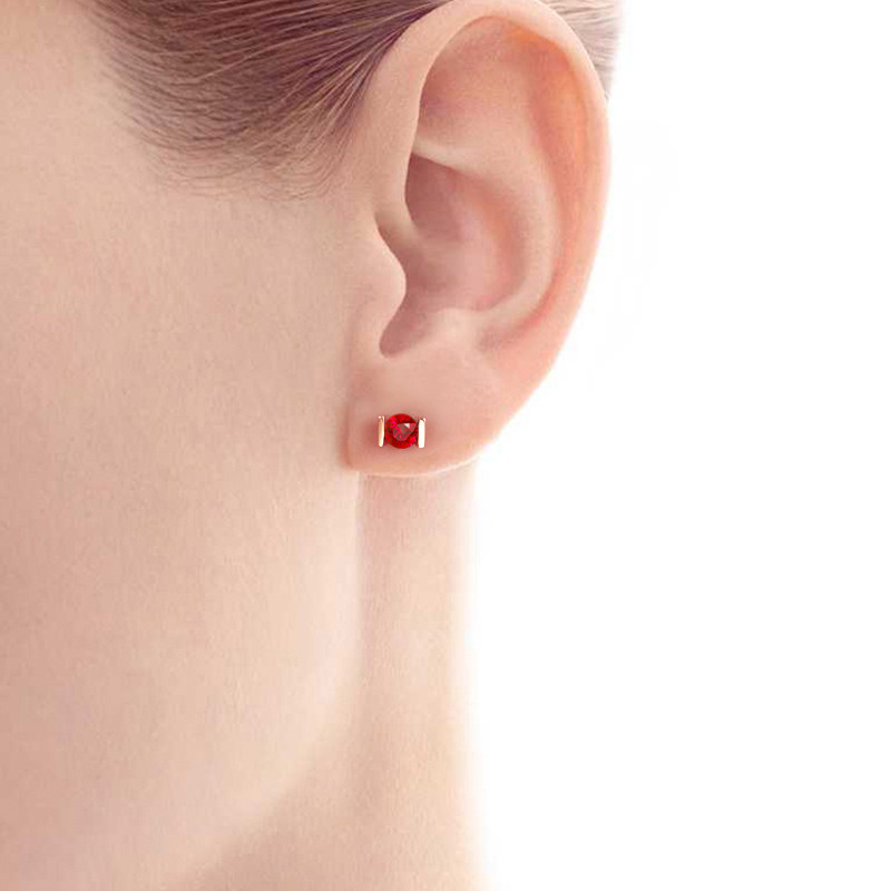 海梵纪珠宝 天然缅甸鸽血红红宝石耳钉耳环18K玫瑰金彩色宝石,淘宝优惠券,粉丝福利购,淘宝优惠卷