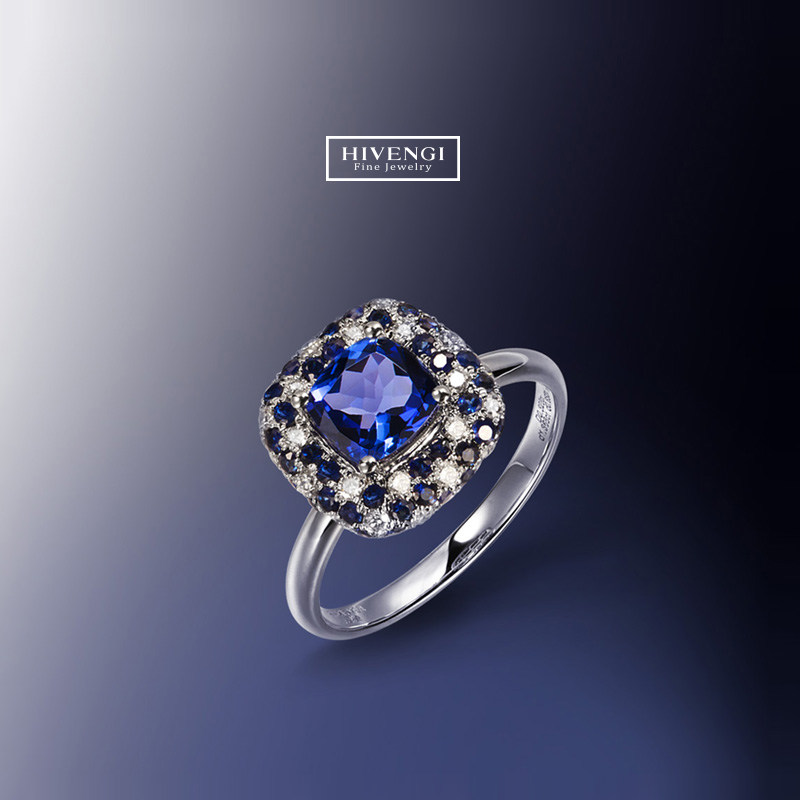 Haifanji jewelry white gold natural tanzanite ring