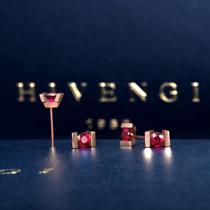 海梵纪珠宝 天然缅甸鸽血红红宝石耳钉耳环18K玫瑰金彩色宝石,淘宝优惠券,粉丝福利购,淘宝优惠卷