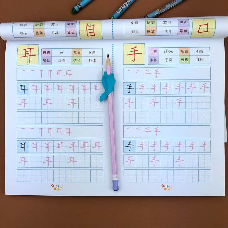 幼儿笔画笔顺汉字描红书法字帖幼小衔接幼儿园学龄前儿童小学一年级暑假作业学写汉字部首偏旁结构田字格带拼音描红本练习册 - 小编推荐 ...