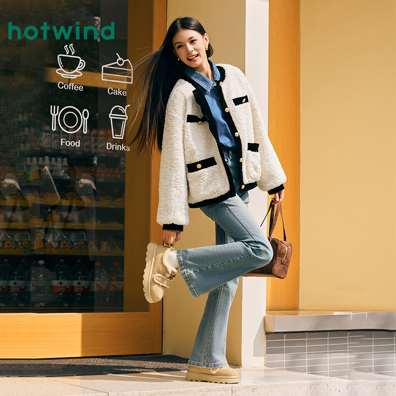 热风加绒厚底雪地靴女24冬新款女士魔术贴短筒厚底女鞋休闲棉鞋