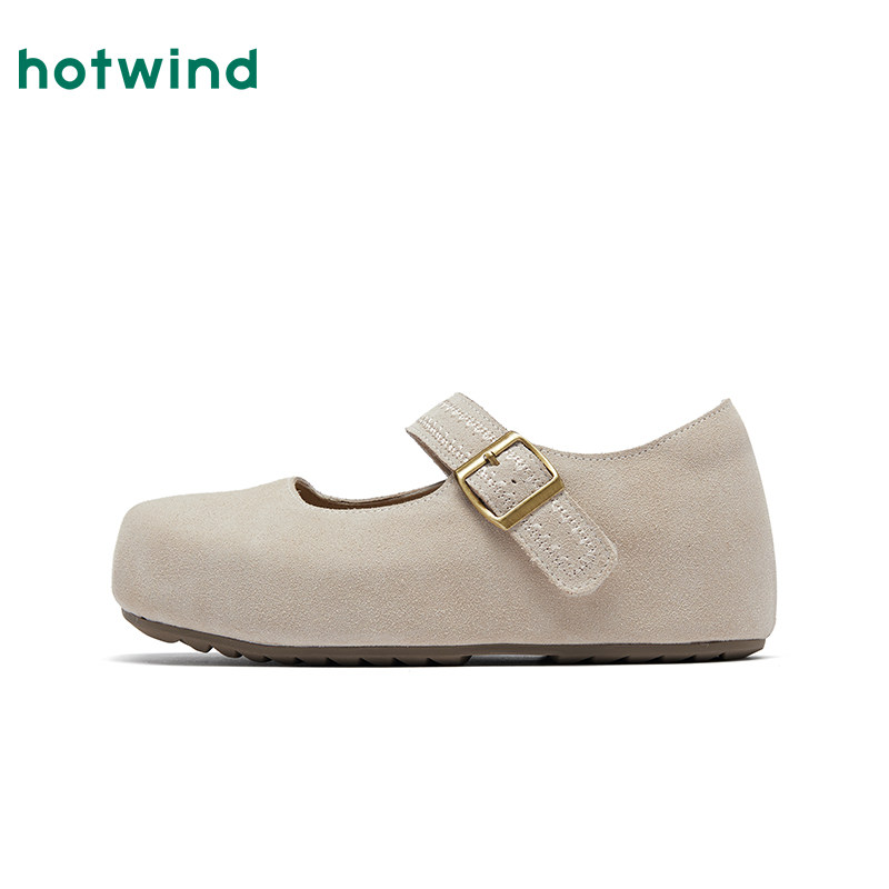 热风复古勃肯鞋女2026年春季新款米色百搭浅口单鞋配裙子平底女鞋,淘宝优惠券,粉丝福利购,淘宝优惠卷