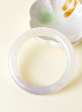 凤飞凰55.3mm和田玉烟紫渐变手镯女款玉镯玉石镯子女士节日礼物D