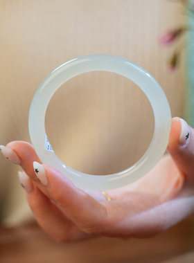 凤飞凰和田玉晴水手镯女款天然