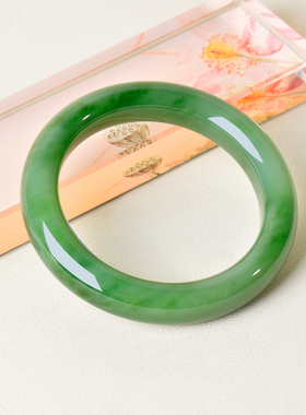 54.5mm和田玉碧玉手镯女款