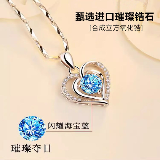 999纯银项链女款锁骨链女士银饰品2025年新款爆款圣诞礼物送女友