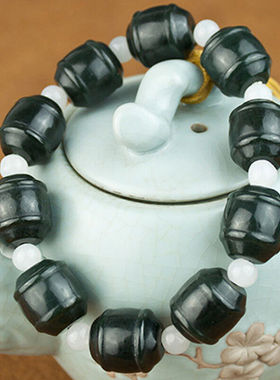 天然和田玉佛珠手链送证书