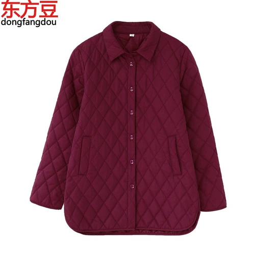 Демисезонная стеганая куртка для матери, легкий и тонкий пуховик, тонкая рубашка, для среднего возраста