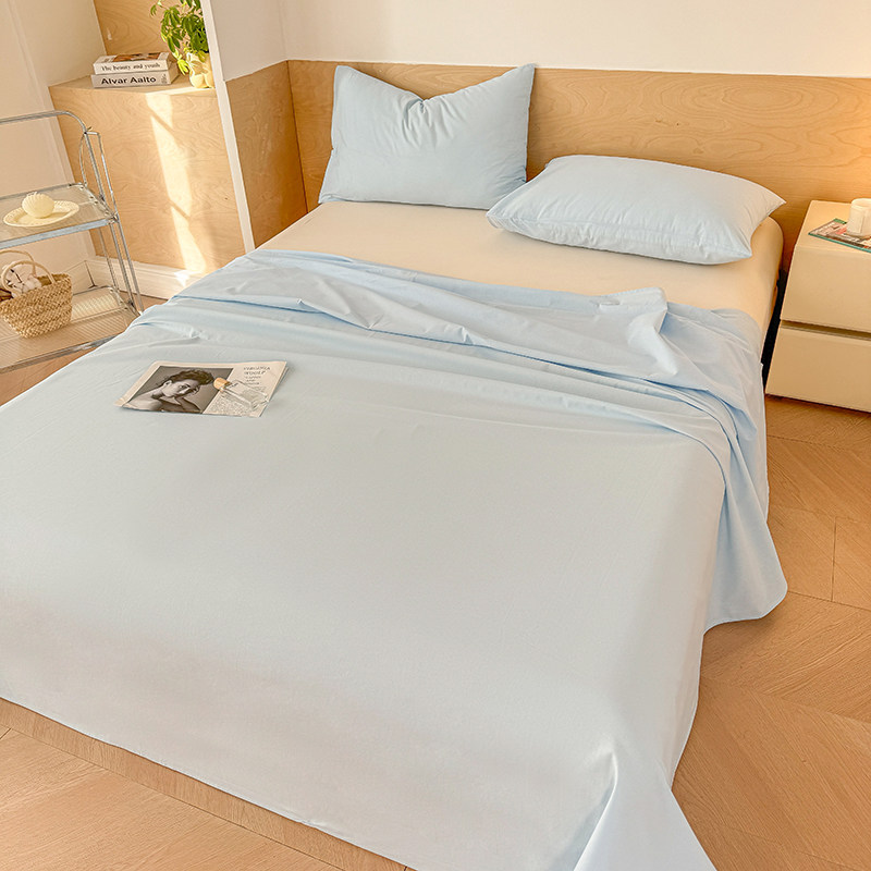 新疆长绒棉加厚床单单件纯棉100全棉纯色宿舍单人被单枕套三件套