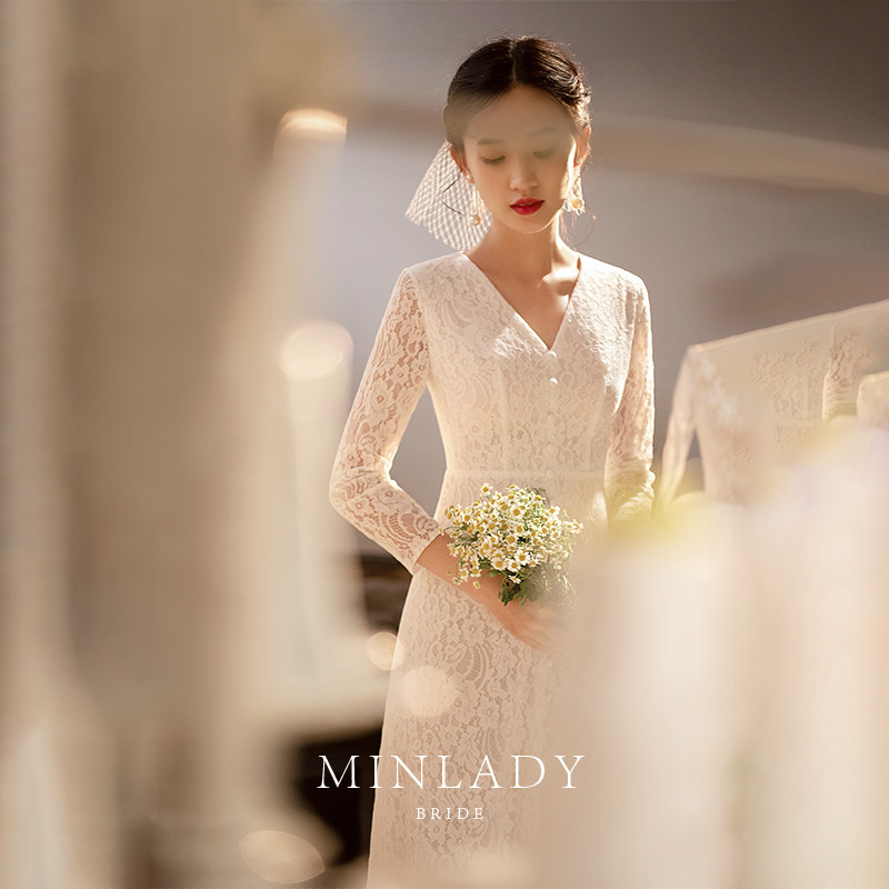 名斓|小梨香轻2020新款简约婚纱裙 名斓婚纱