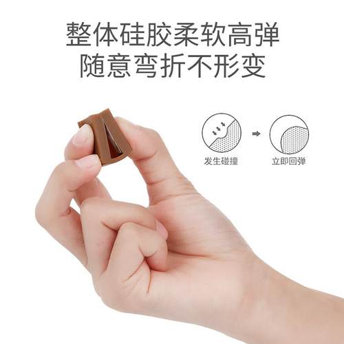 抽屉柜门拉手防撞保护套衣柜橱柜门把手防撞贴硅胶防撞角T型护角L - 图1