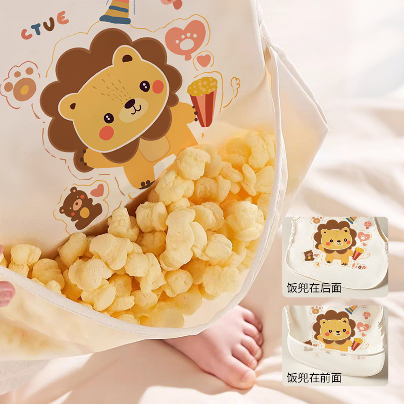 Baby eating coveralls and bibs