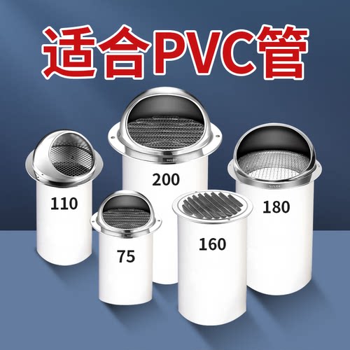 304不锈钢风帽外墙出风口防风罩油烟机通风透气帽卫生间排风排气 - 图0