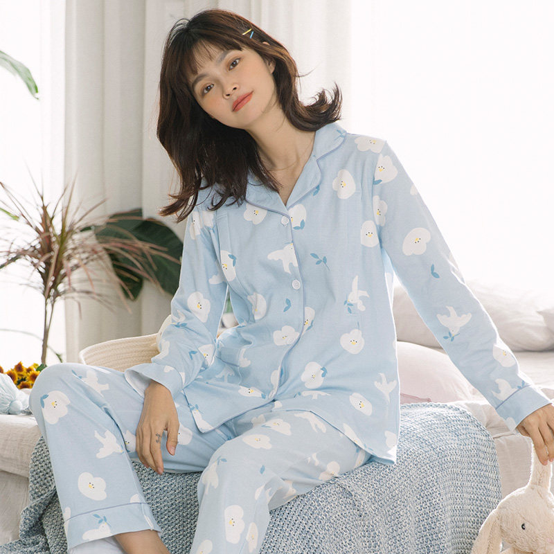 咕羊羊月子服春秋季纯棉孕妇10睡衣 咕羊羊家居服套装