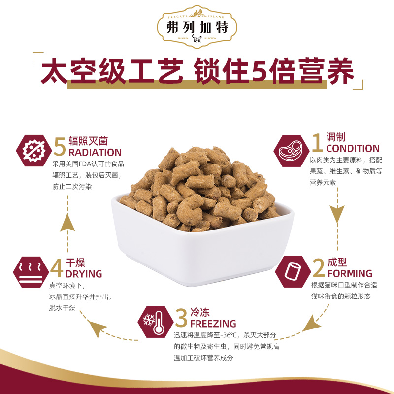 弗列加特主食冻干生骨肉鲜肉猫粮成猫高蛋白牛肉官方旗舰店500g