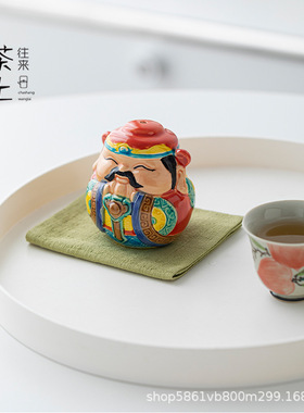 福禄寿摆件台湾交趾陶工艺品汽车挂饰中式家居装饰节日伴手礼