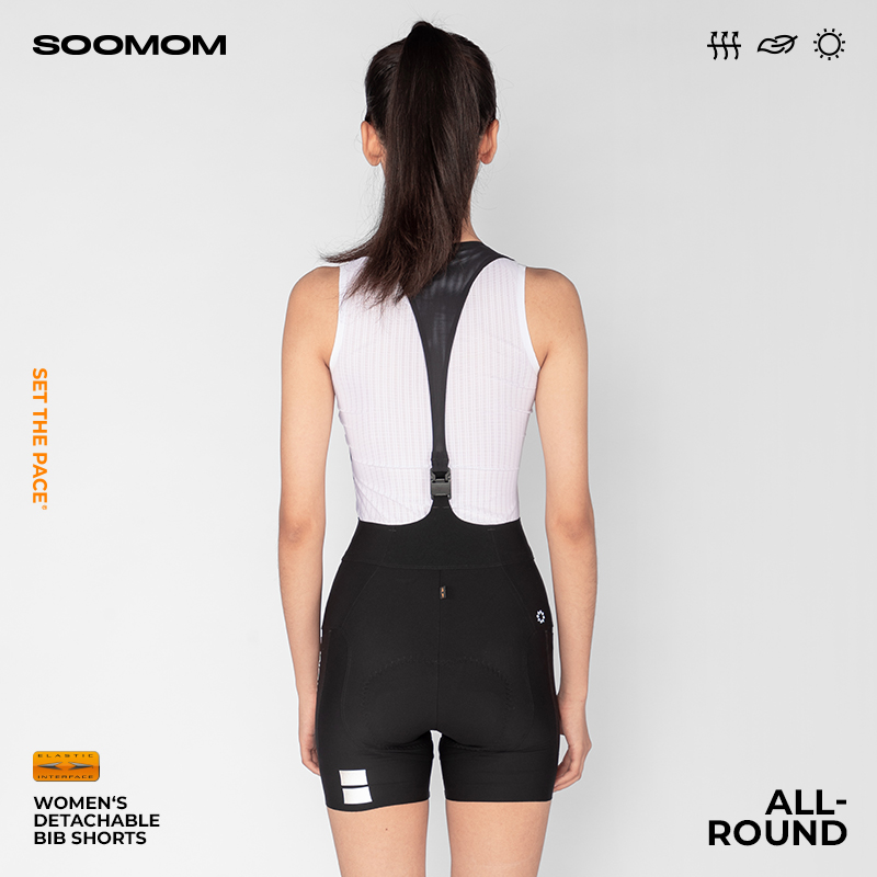 SOOMOM | ALL-ROUND 女士易穿脱公路车磁扣背带骑行超短裤 - 图3