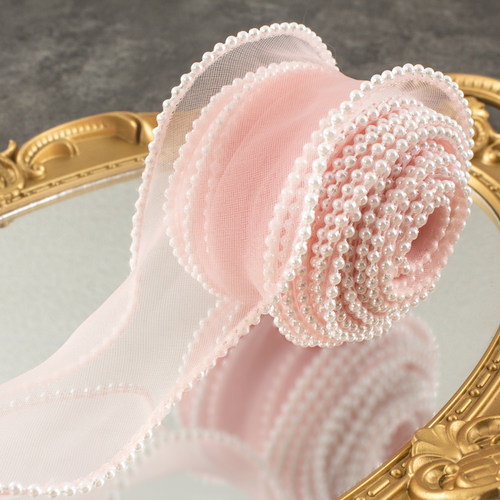 珍珠鱼尾纱蛋糕装饰 简约丝带围边女神小仙女款生日蛋糕装扮 - 图2