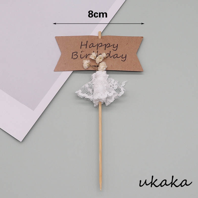 小清新森系牛皮纸蛋糕插牌爱心生日快乐蛋糕装饰插件插卡烘焙用品,淘宝优惠券,粉丝福利购,淘宝优惠卷