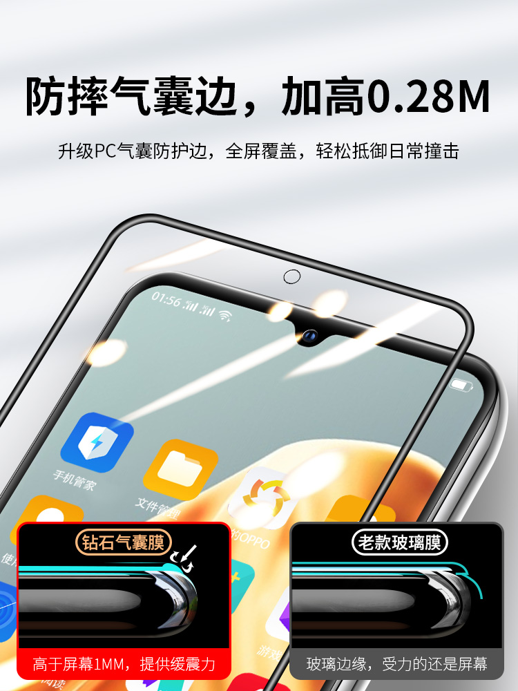 适用oppoa91钢化膜oppoa92s气囊膜全屏覆盖a91a92s手机膜全包游戏防指纹0pp0防摔贴膜opop高清刚化玻璃屏保护-图1