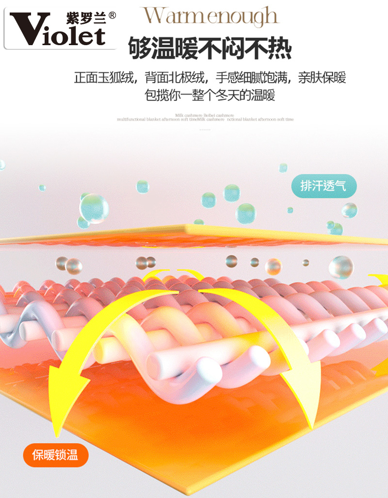 紫罗兰A类仿水貂绒毛毯冬季加厚保暖床上用品盖毯沙发毯午休盖毯 - 图2