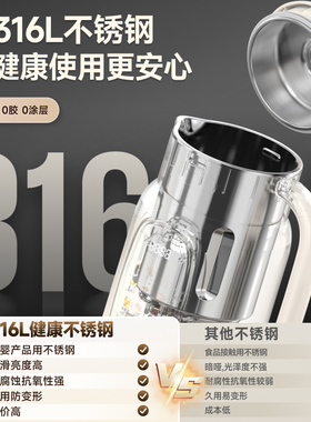 西屋316L不锈钢内胆大容量破壁机