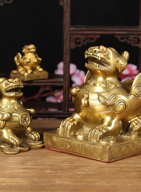 纯铜貔貅摆件一对招财