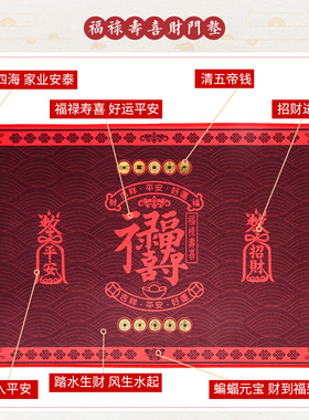 2026马年五帝钱北斗七星地垫福禄寿喜财门垫家用防滑