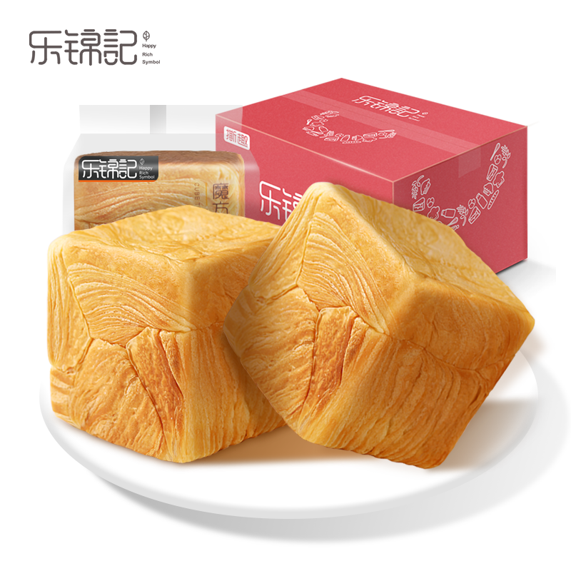 维韬食品专营店乐锦记魔方生吐司奶香手撕小面包学生营养早餐糕点下午茶点心整箱0