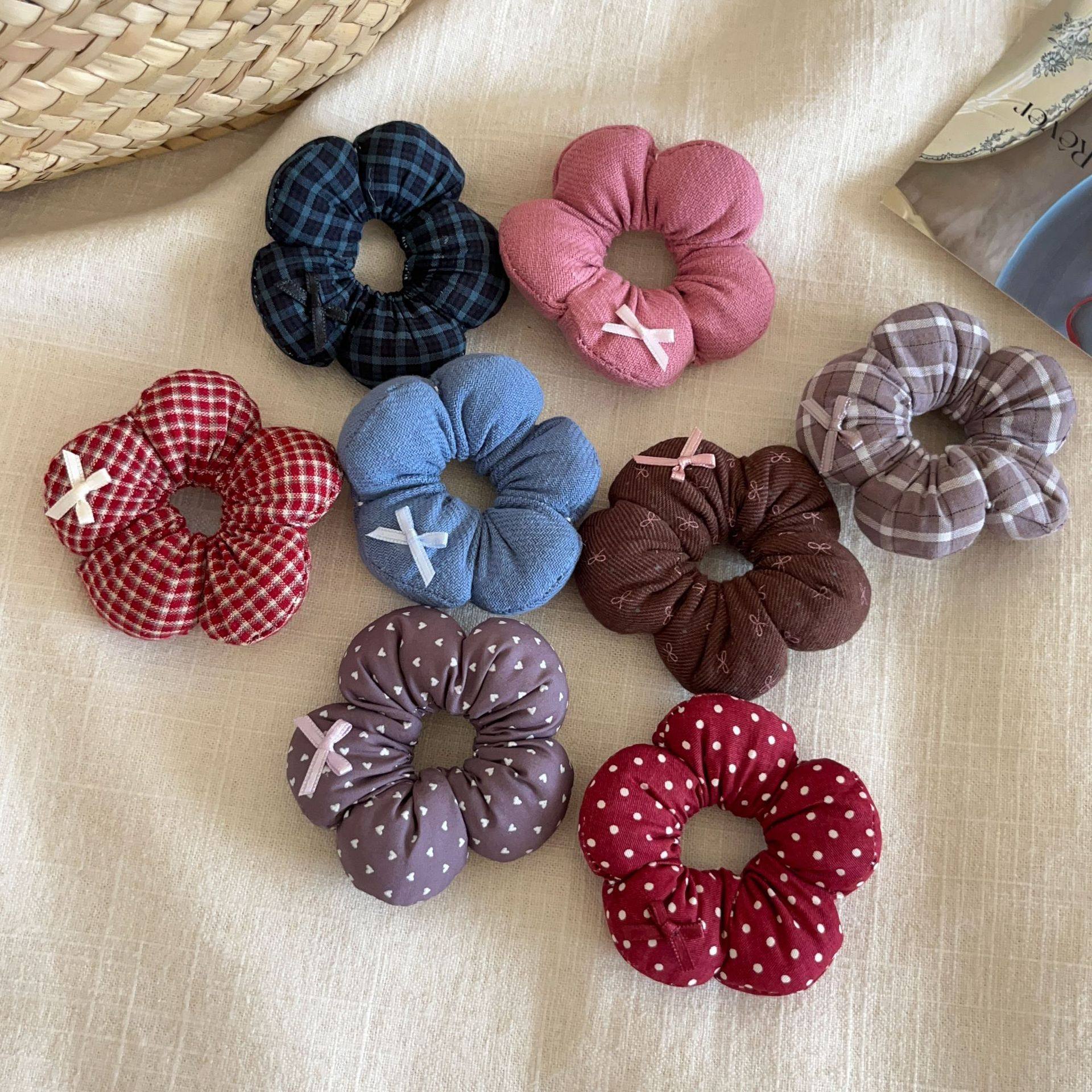 2个装 森系碎花蝴蝶结海绵花朵发圈女童丸子头皮筋发绳可爱发饰品,淘宝优惠券,粉丝福利购,淘宝优惠卷