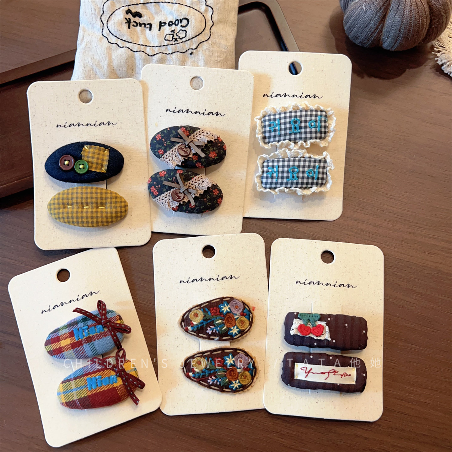 韩系ins精致布艺发夹童洋气发卡格纹碎花bb夹迷你刘海夹发饰秋冬,淘宝优惠券,粉丝福利购,淘宝优惠卷