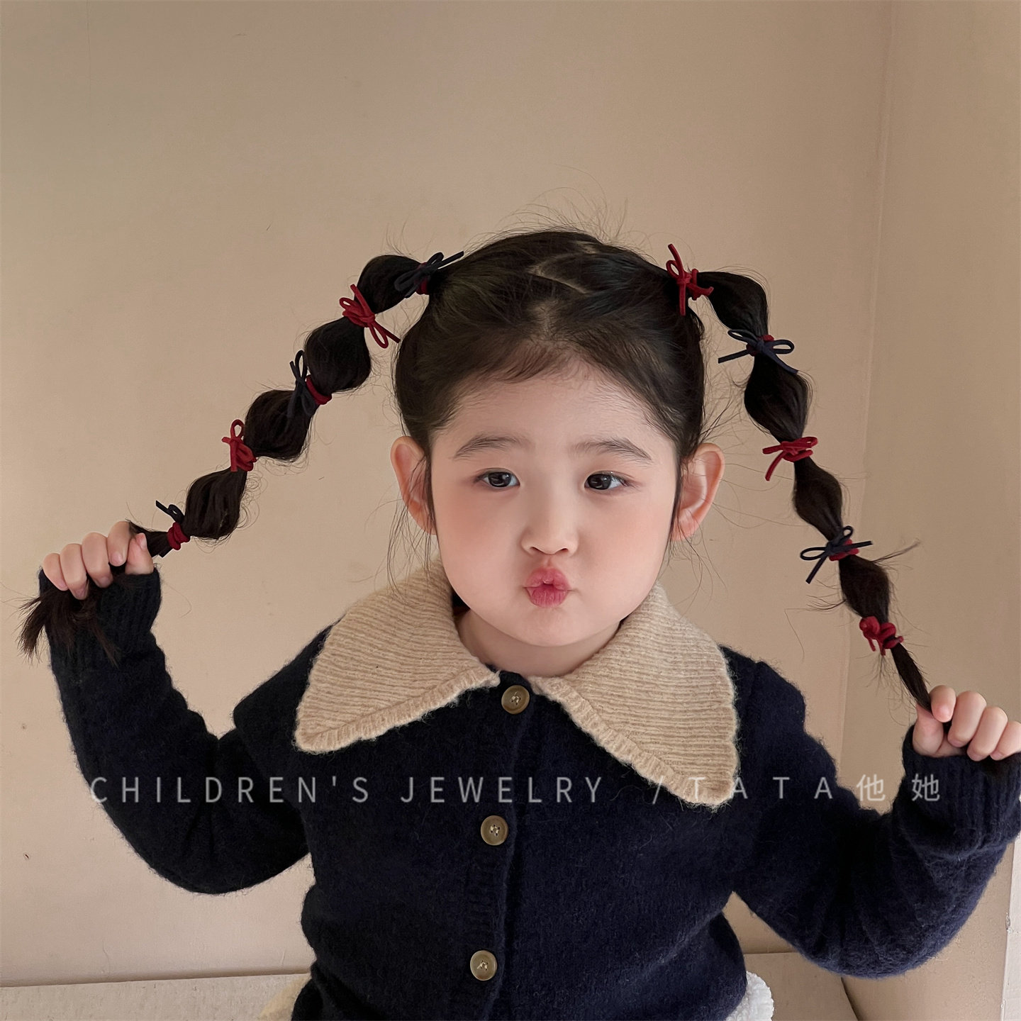 酒红色婴儿童可爱新年蝴蝶结发饰拇指不伤发高弹皮筋宝宝小号头绳,淘宝优惠券,粉丝福利购,淘宝优惠卷