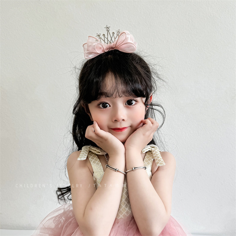 皇冠公主头饰儿童蓝色发夹小女孩蝴蝶结立体顶夹超仙公主王冠发饰,淘宝优惠券,粉丝福利购,淘宝优惠卷