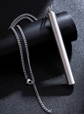 烟管项链香烟刻字钢吊坠蹦迪挂件