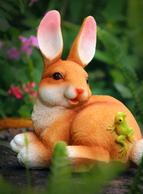 原创卡通小兔子花园庭院树脂摆件