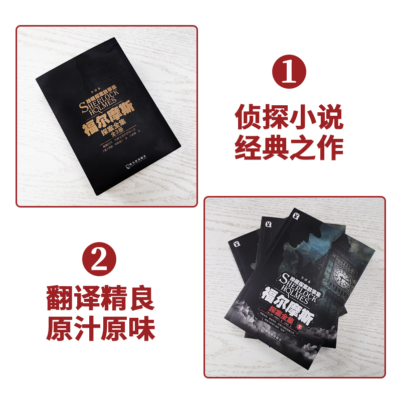 福尔摩斯探案全集 全译本(全3册) (英)阿瑟·柯南道尔(Arthur Conan Doyle) 著 吕聪娜 译 侦探推理/恐怖惊悚小说文学 - 图1