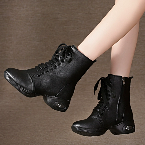 Ян липсинг танцевальная обувь женская осень и зимняя мягкая дна для взрослых квадратные танцевальные ботинки танце